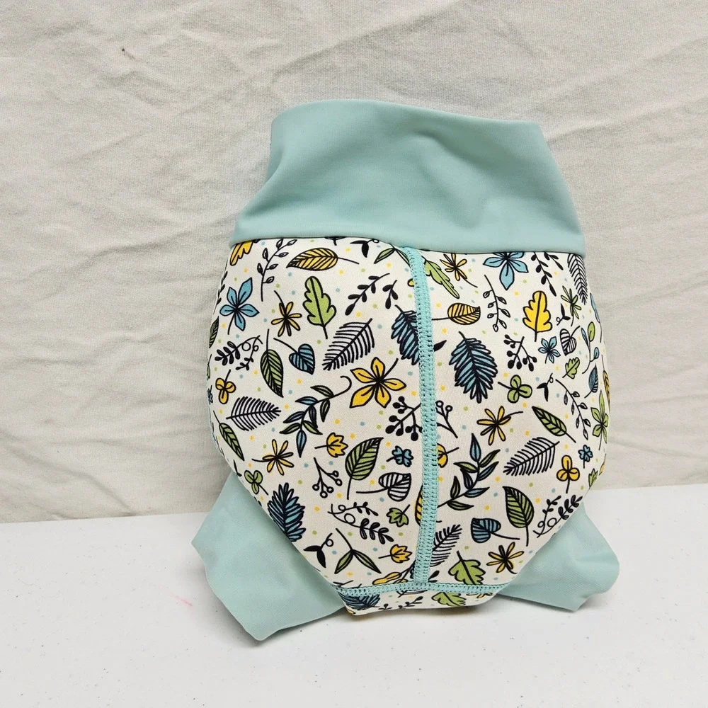 Splash About Happy Nappy Swim Diaper Kids 12-24M Mint Green Botanical Leaf Print